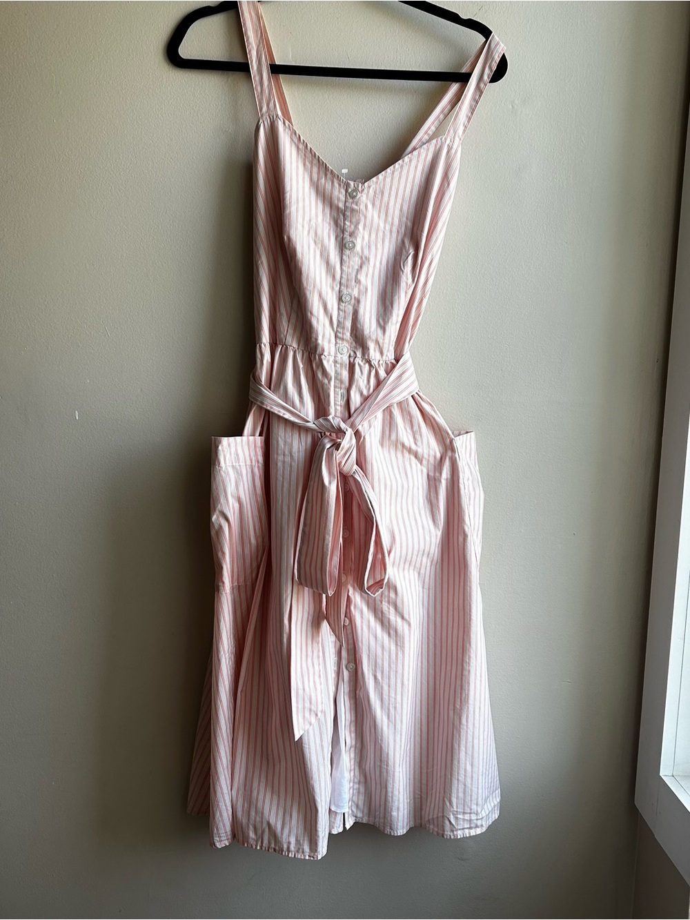 Liz Claiborne Pink and White Striped Tie-Waist Sundress